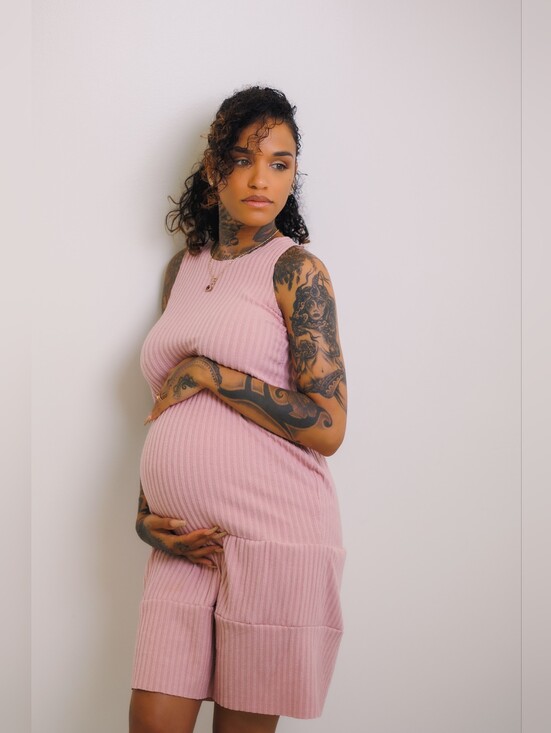 MYSTiiK Styles Dresses & Skirts - Ribbed Pink Maternity Tank Dress